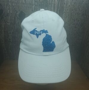 Pure Michigan Womens White Baseball Hat Cap Adjustable Strapback One Size